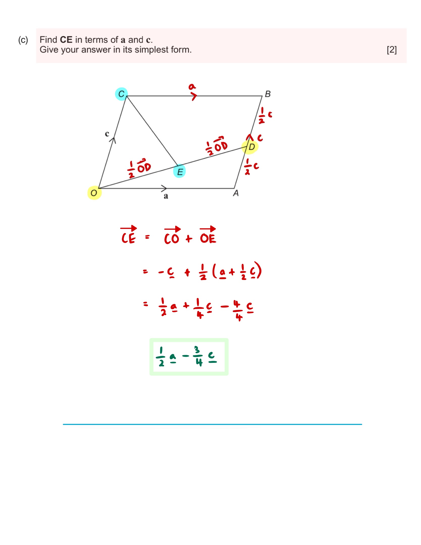 WJEC GCSE Maths, Paper 2H, Nov 2022, Q16: (Ratio Vectors)